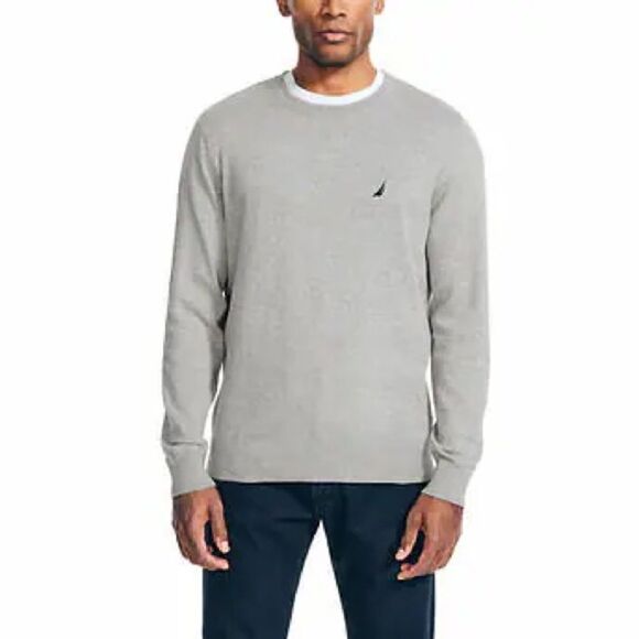 NEW Nautica Mens Grey Crewneck Sweater - Picture 2 of 7